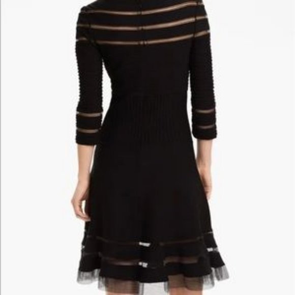 Tadashi Shoji size M black mesh party dress event work - Picture 14 of 14